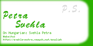 petra svehla business card